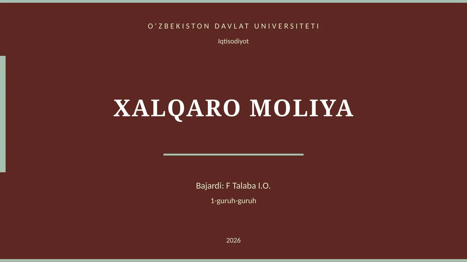 XALQARO MOLIYA 1