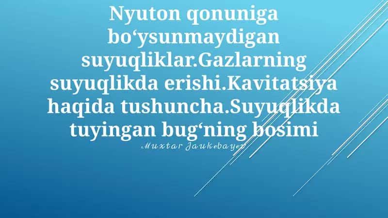 Gazlarning suyuqlikda erishi 1