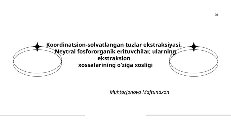 Koordinatsion-solvatlangan tuzlar ekstraksiyasi 1