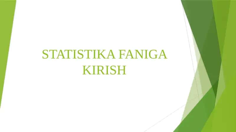 STATISTIKA FANIGA KIRISH 1