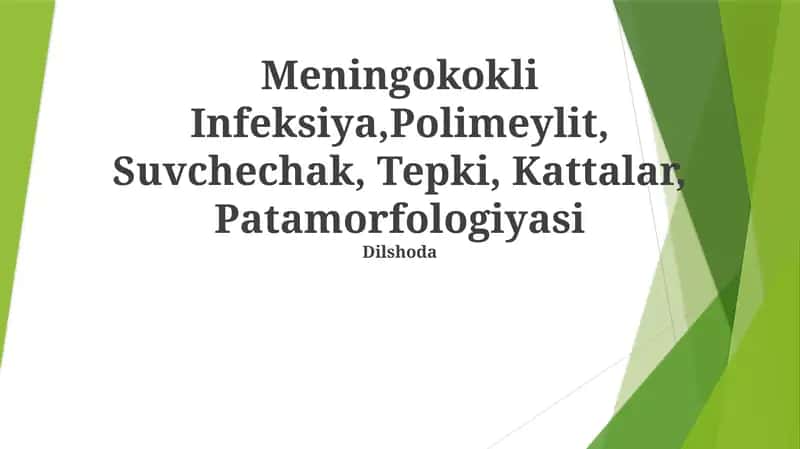 Meningokokli Infeksiya,Polimeylit, Suvchechak, Tepki, Kattalar, Patamorfologiyasi 1
