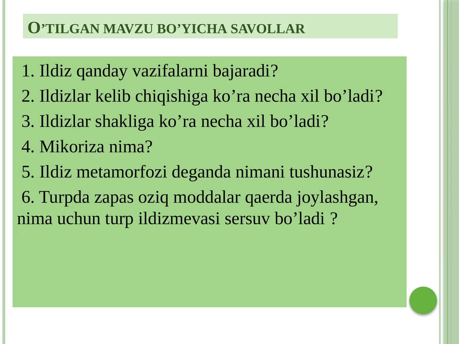 Klaster texnologiyasida ildizning anatomik tuzilishi 1