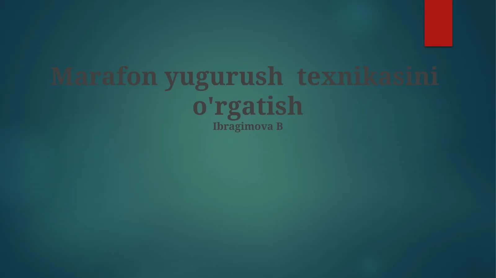 Marafon yugurush texnikasini o'rgatish 1
