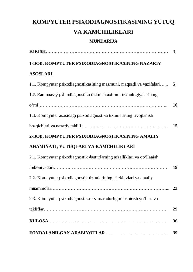 KOMPYUTER PSIXODIAGNOSTIKASINING YUTUQ VA KAMCHILIKLARI 1