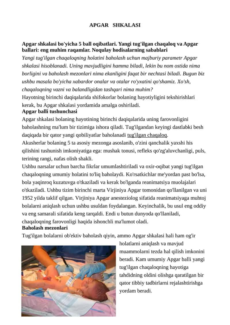 Apgar Shkalasi 1
