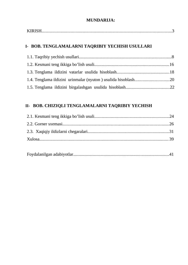 tenglamalar sistemasini taqribiy yechish usullari 1