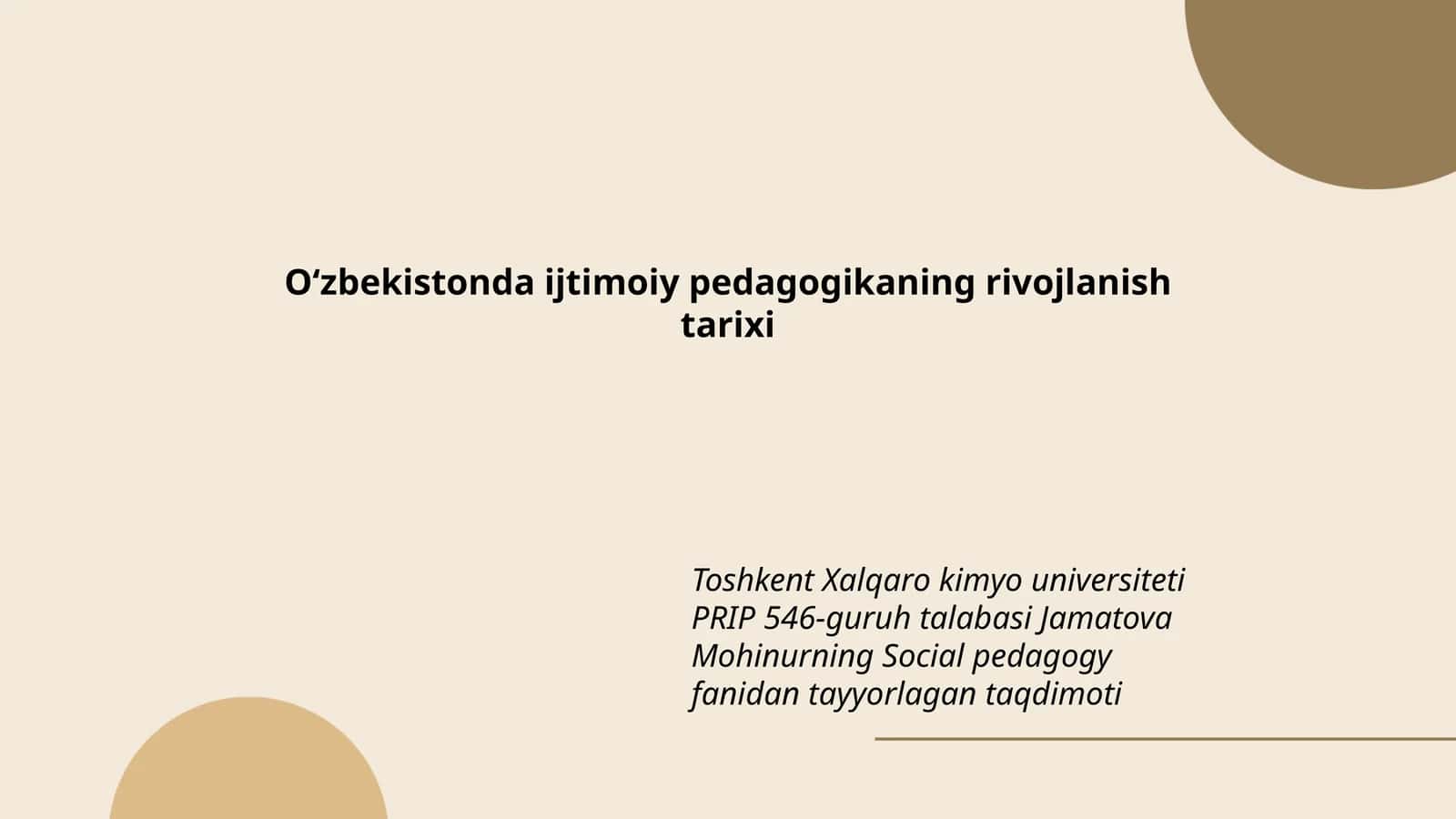 Social pedagogy fanidan tayyorlagan taqdimoti 1