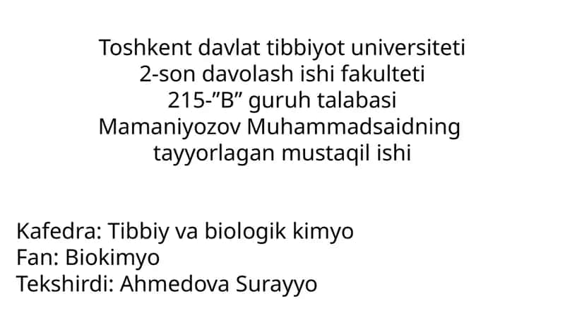 Uglevod almashinuvi 1