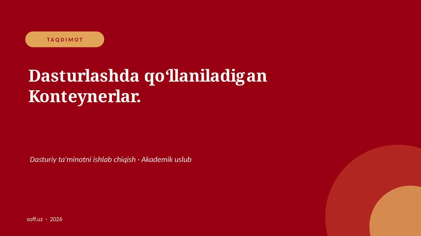 Dasturlashda qoʻllaniladigan Konteynerlar 1