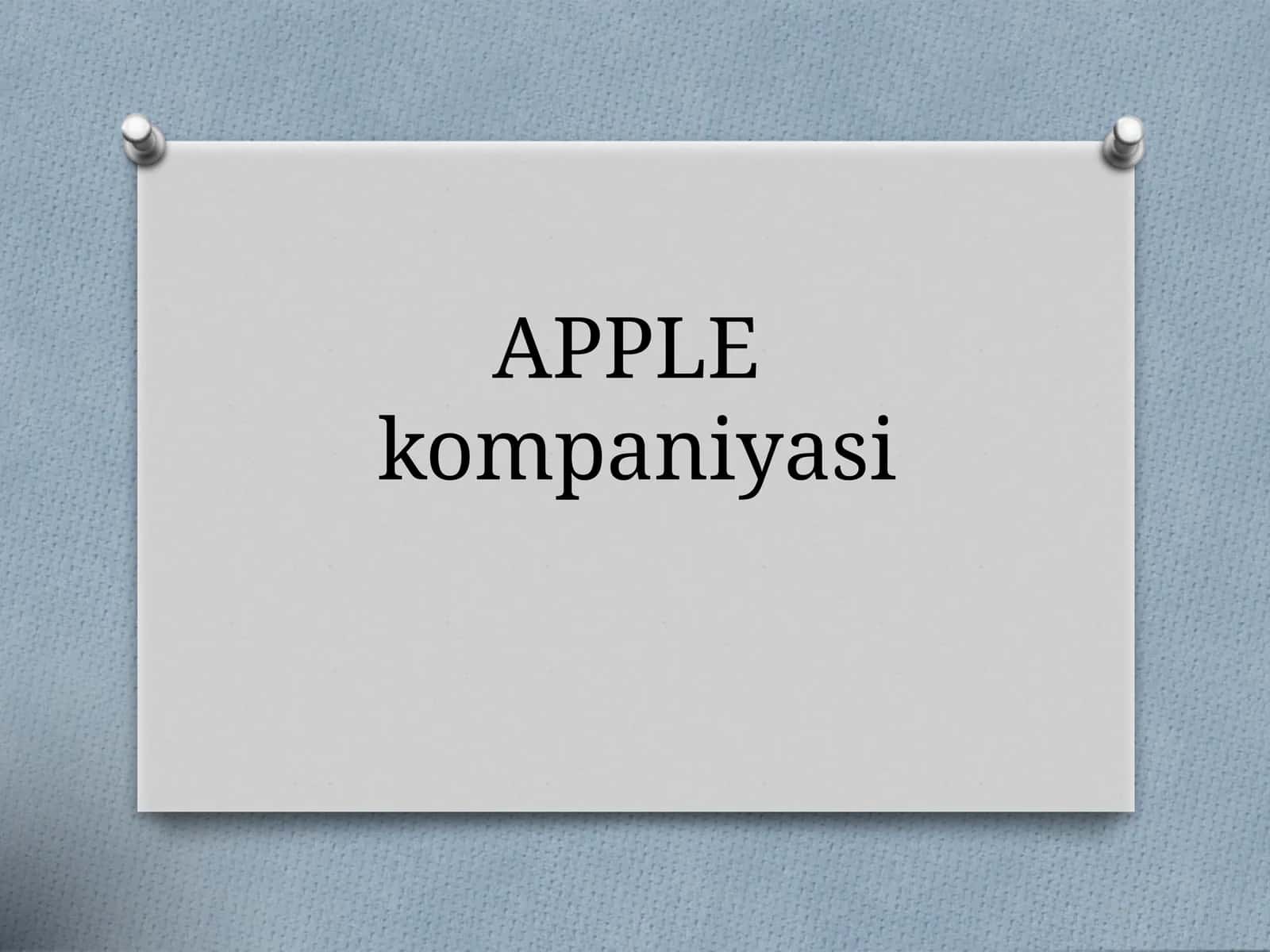 Apple kompaniyasi 1