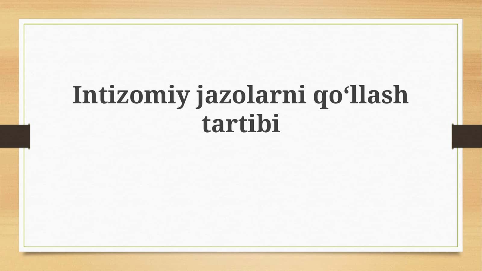 Intizomiy jazolarni qo'llash tartibi 1