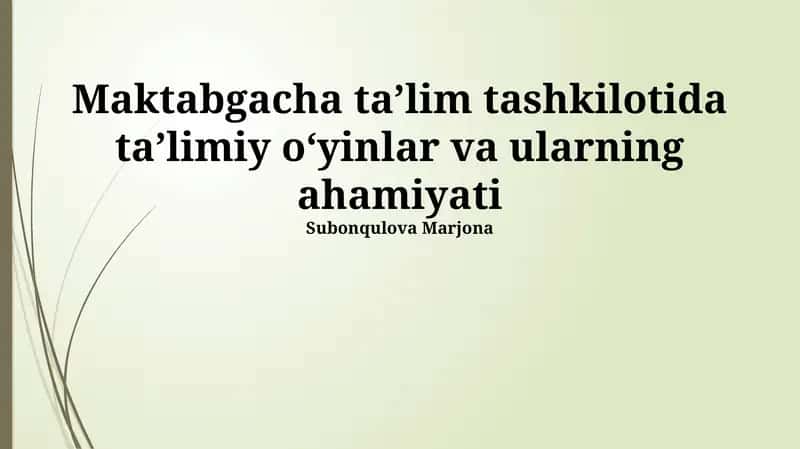 Ta'limiy O'yinlar va ularning Ahamiyati 1