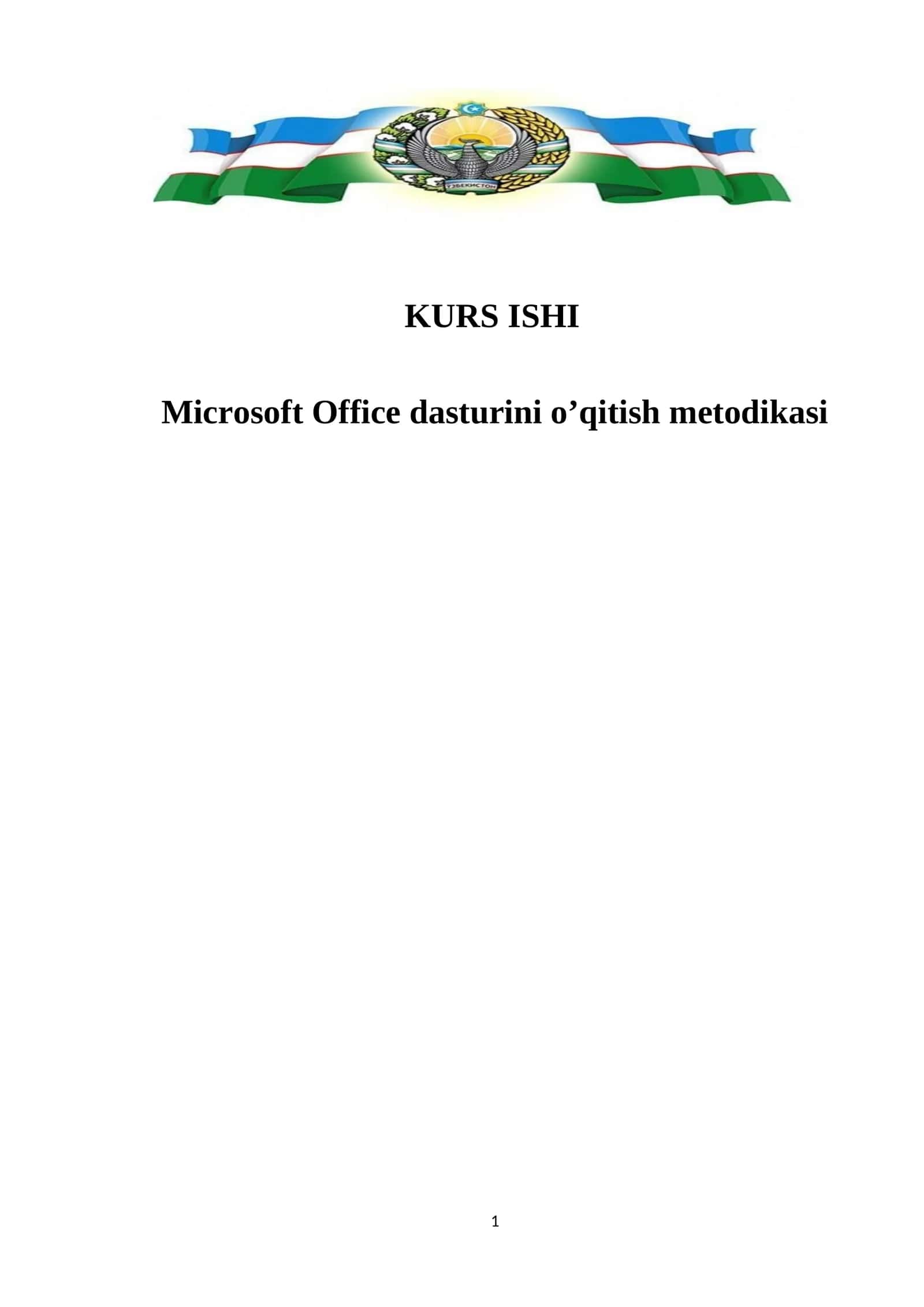 Microsoft Office dasturini o’qitish metodikasi 1