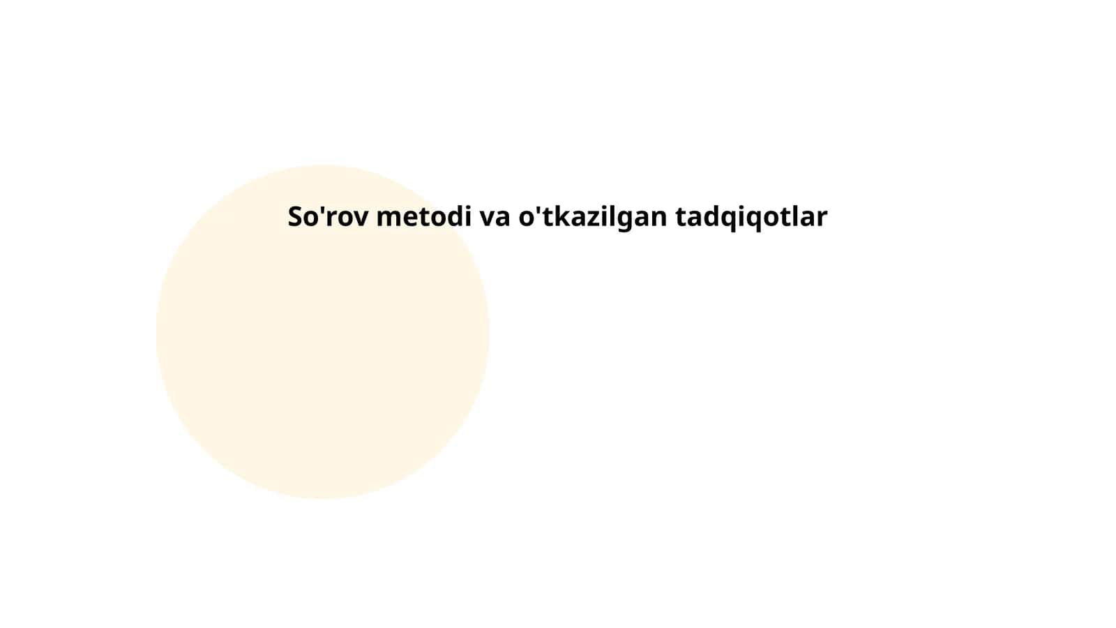 So'rov metodi va o'tkazilgan tadqiqotlar 1