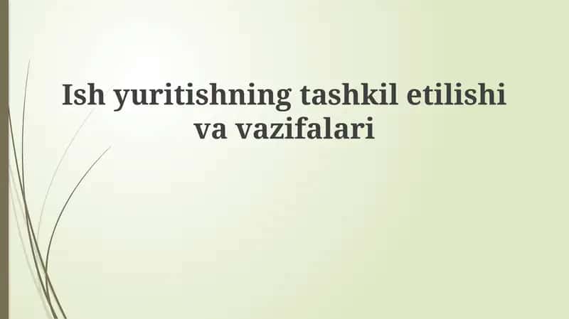 Biznes tashkil etish asoslari 1