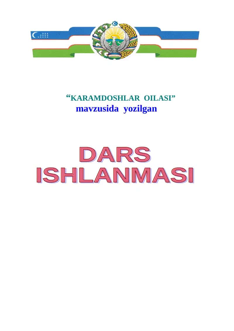 Karamdoshlar oilasi 1