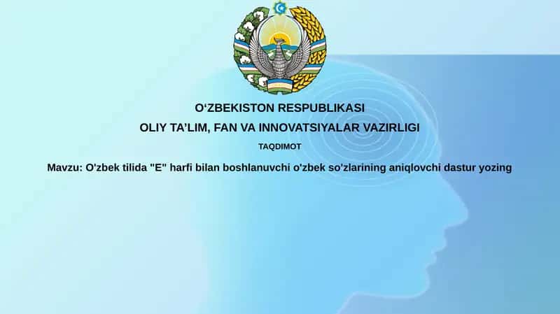 O'zbek tilida "E" harfi bilan boshlanuvchi o'zbek so'zlarning aniqlovchi dastur 1