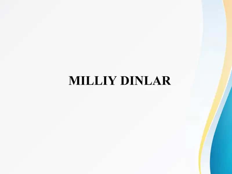 MILLIY DINLAR Миллий динлар 1