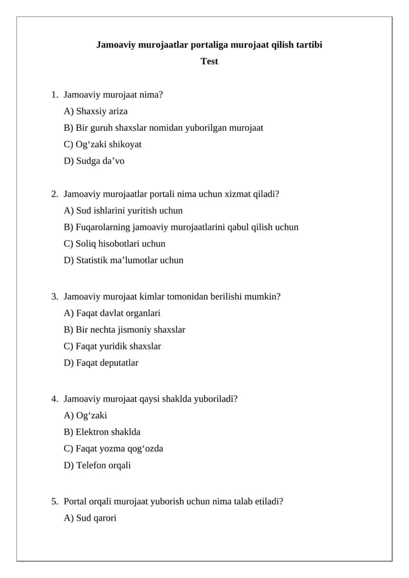 Jamoaviy murojaatlar portaliga murojaat qilish tartibi 1