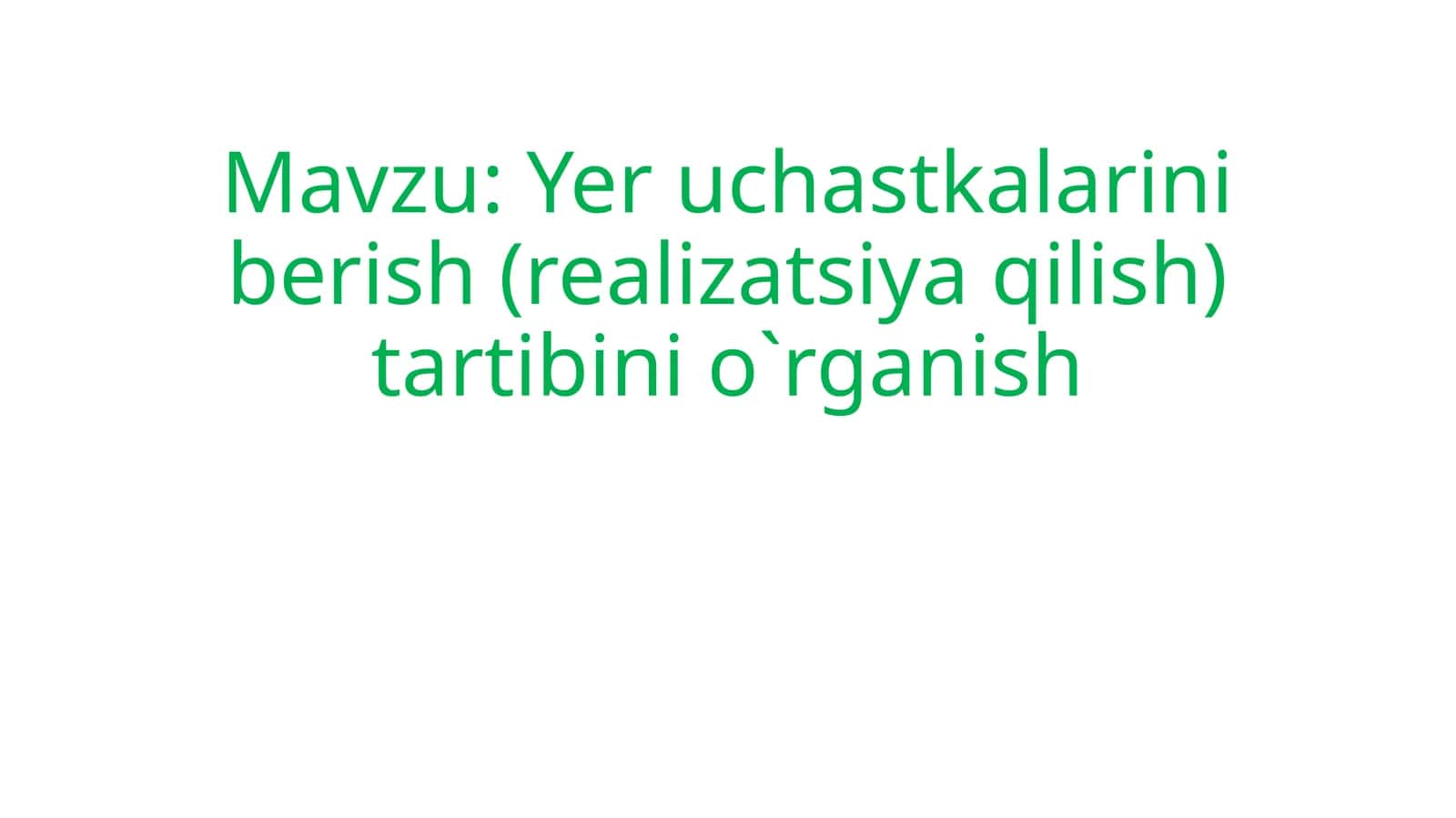 Yer uchastkalarini berish 1