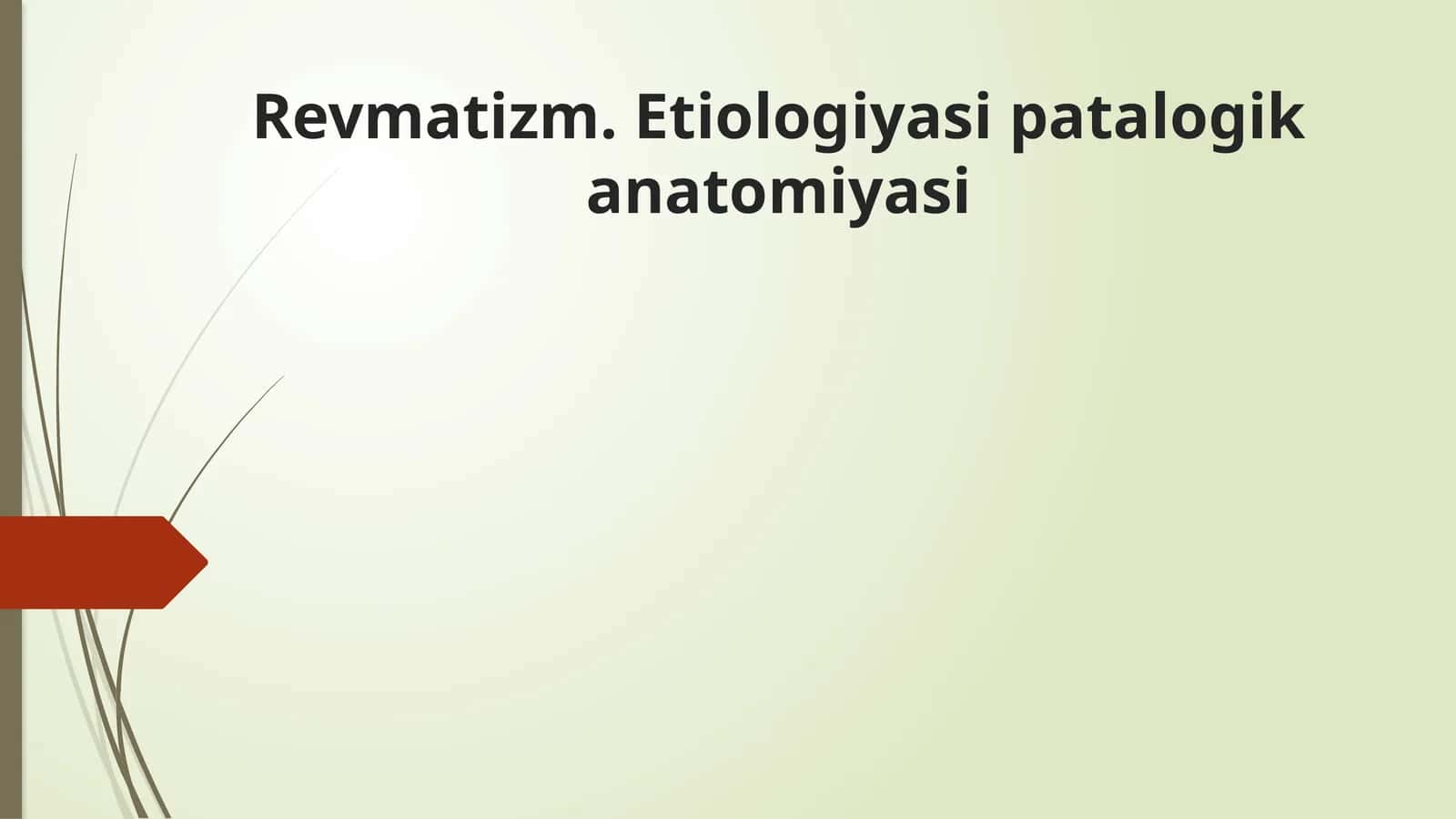 Revmatizm.Etiologiyasi patologikanatomiyasi 1