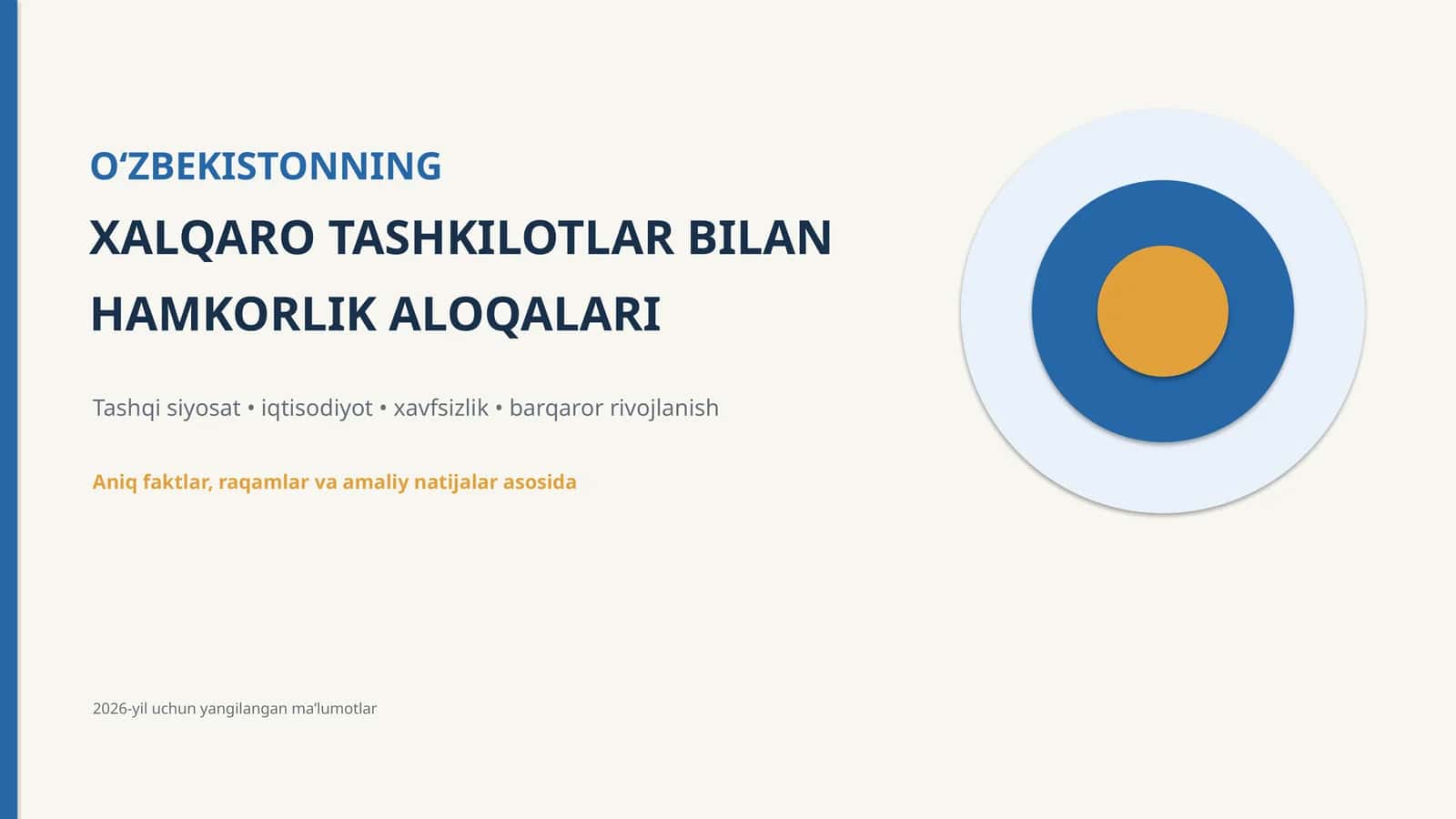 O‘ZBEKISTONNING XALQARO TASHKILOTLAR BILAN HAMKORLIK ALOQALARI 1