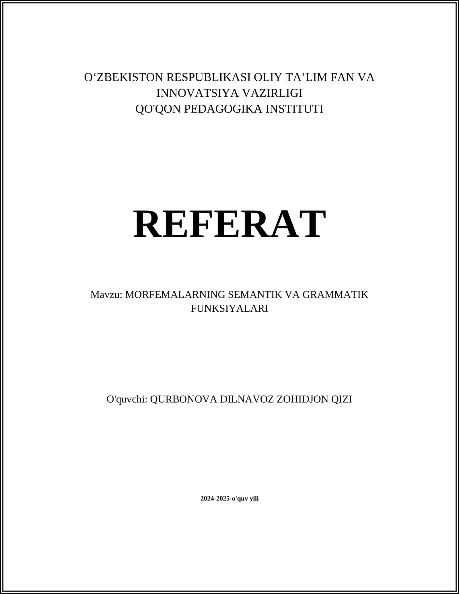 MORFEMALARNING SEMANTIK VA GRAMMATIK FUNKSIYALARI 1