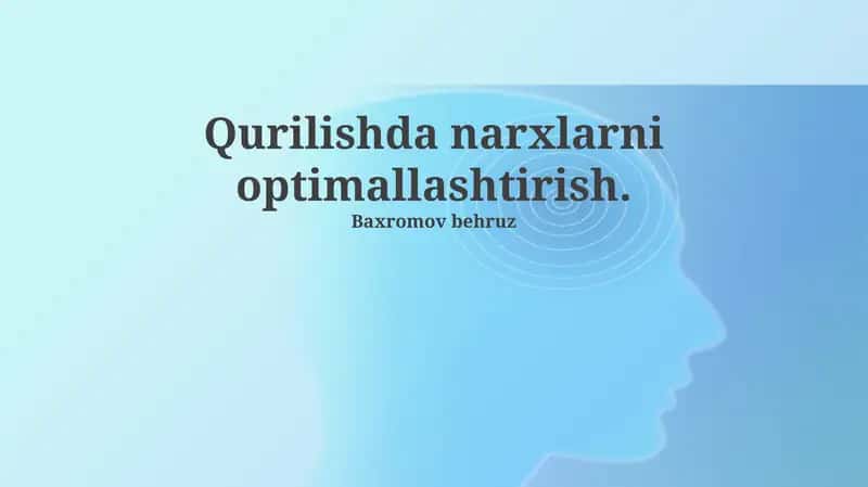 Narxlarni optimallashtirish 1