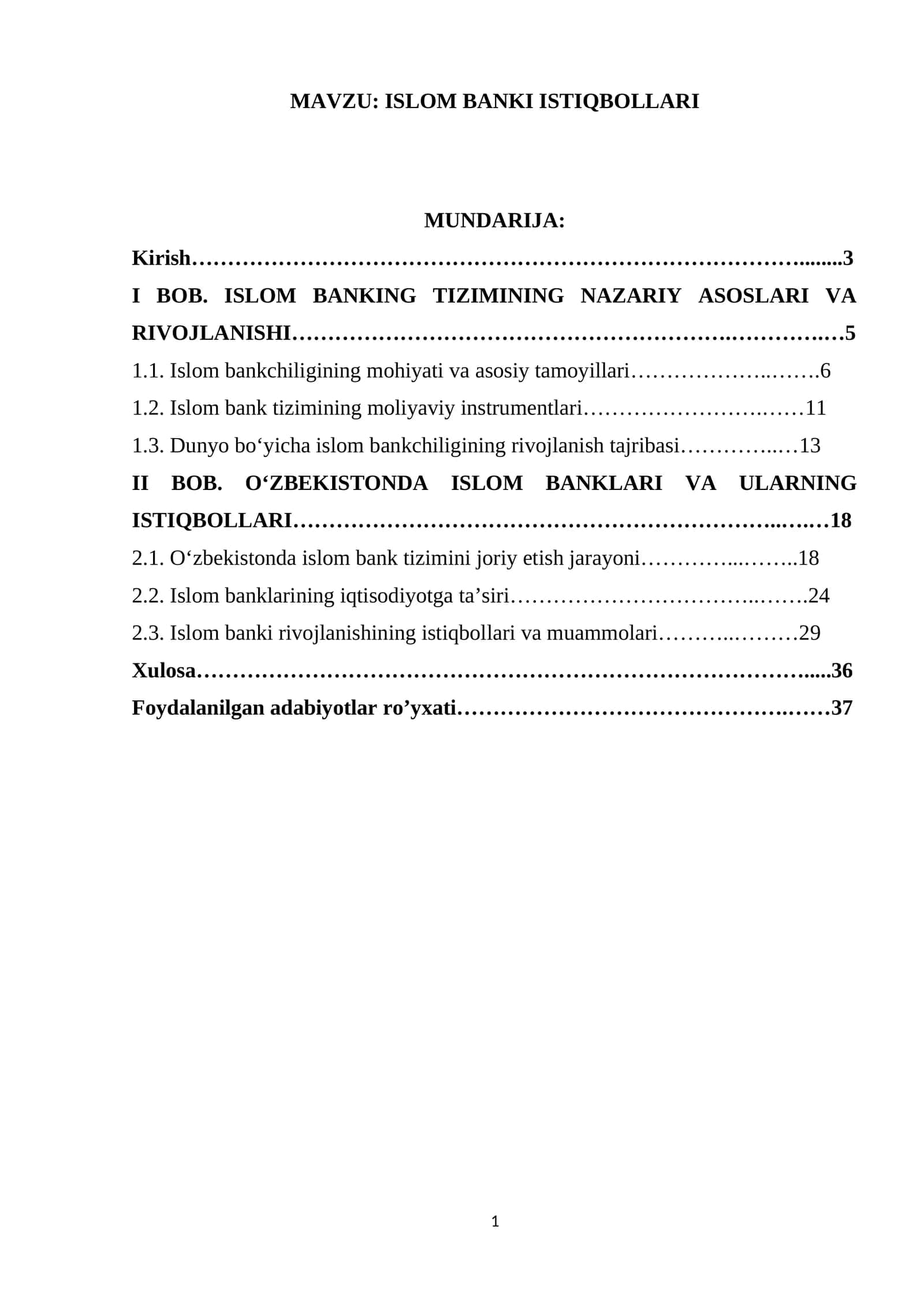 ISLOM BANKI ISTIQBOLLARI 1