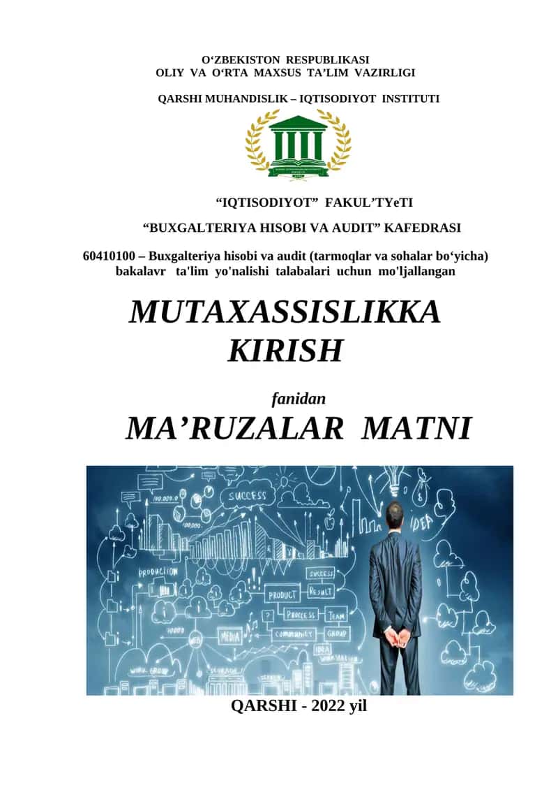 Mutaxassislikka kirish 1