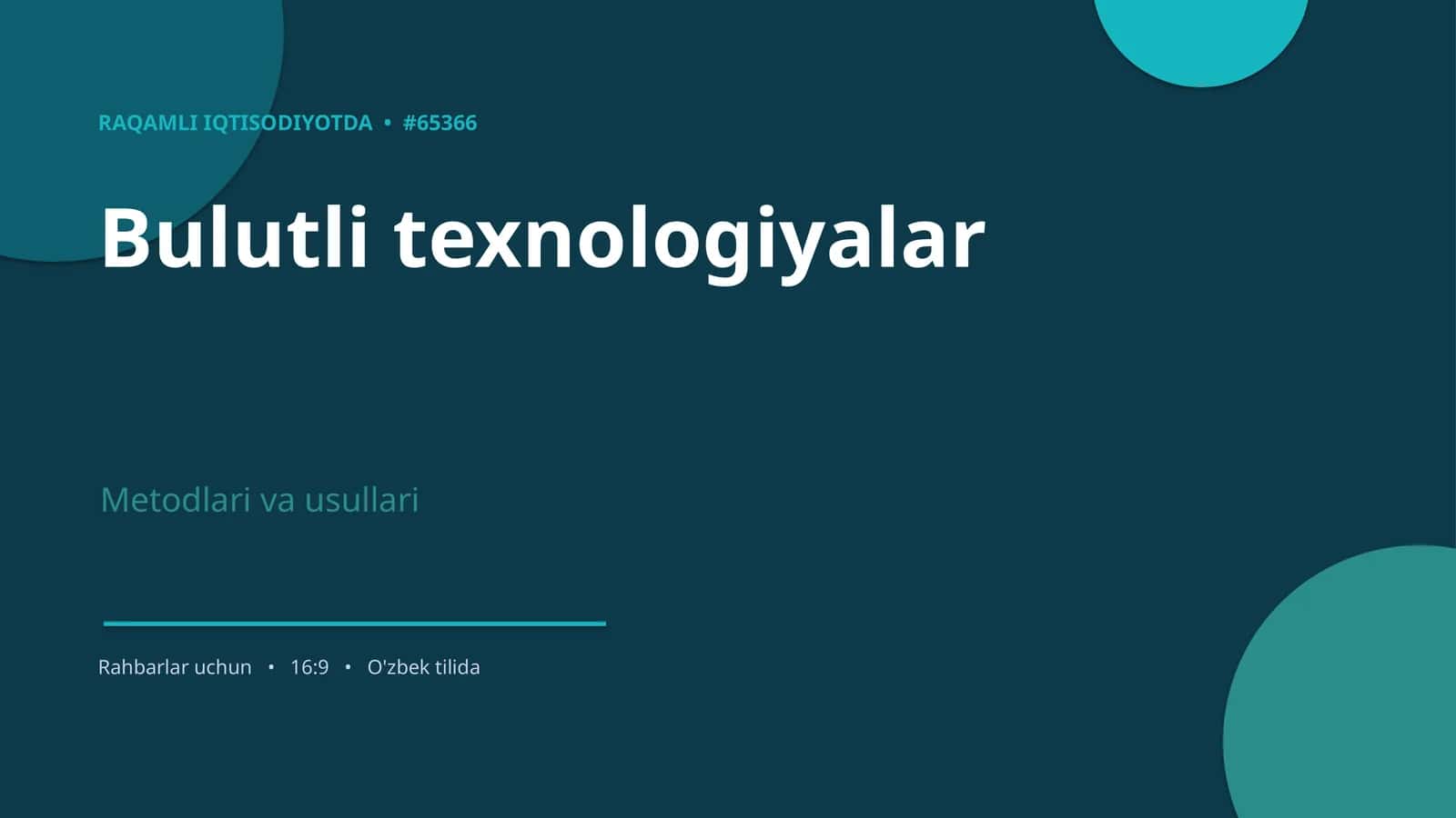 Bulutli texnologiyalar 1