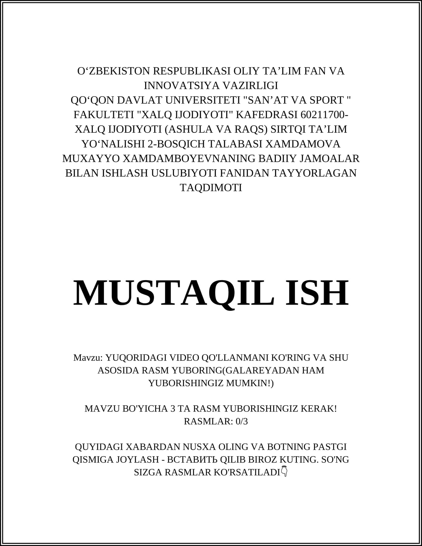 BADIIY JAMOALAR BILAN ISHLASH USLUBIYOTI 1