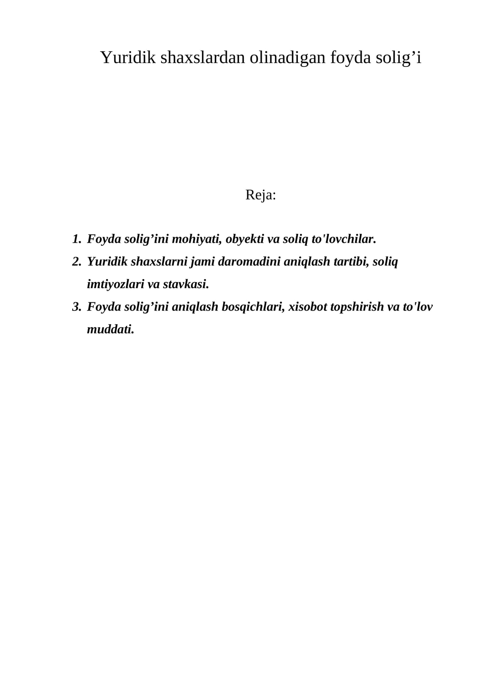 Foyda Solig’i Tartibi 1