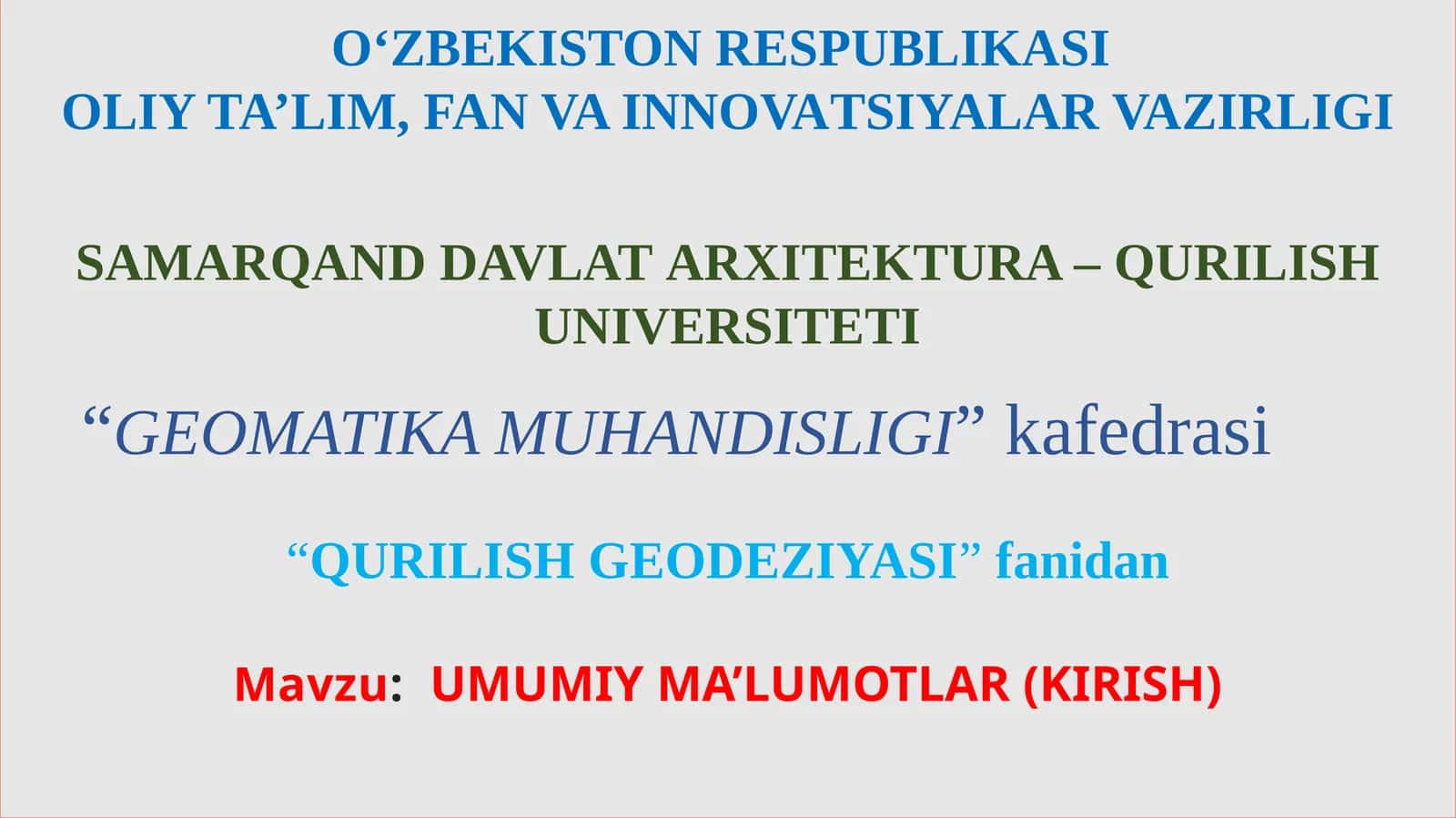 Qurilish Geodeziyasi 1