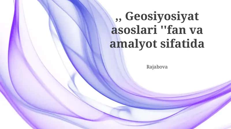 Geosiyosat Amaliyoti: Misollar 1