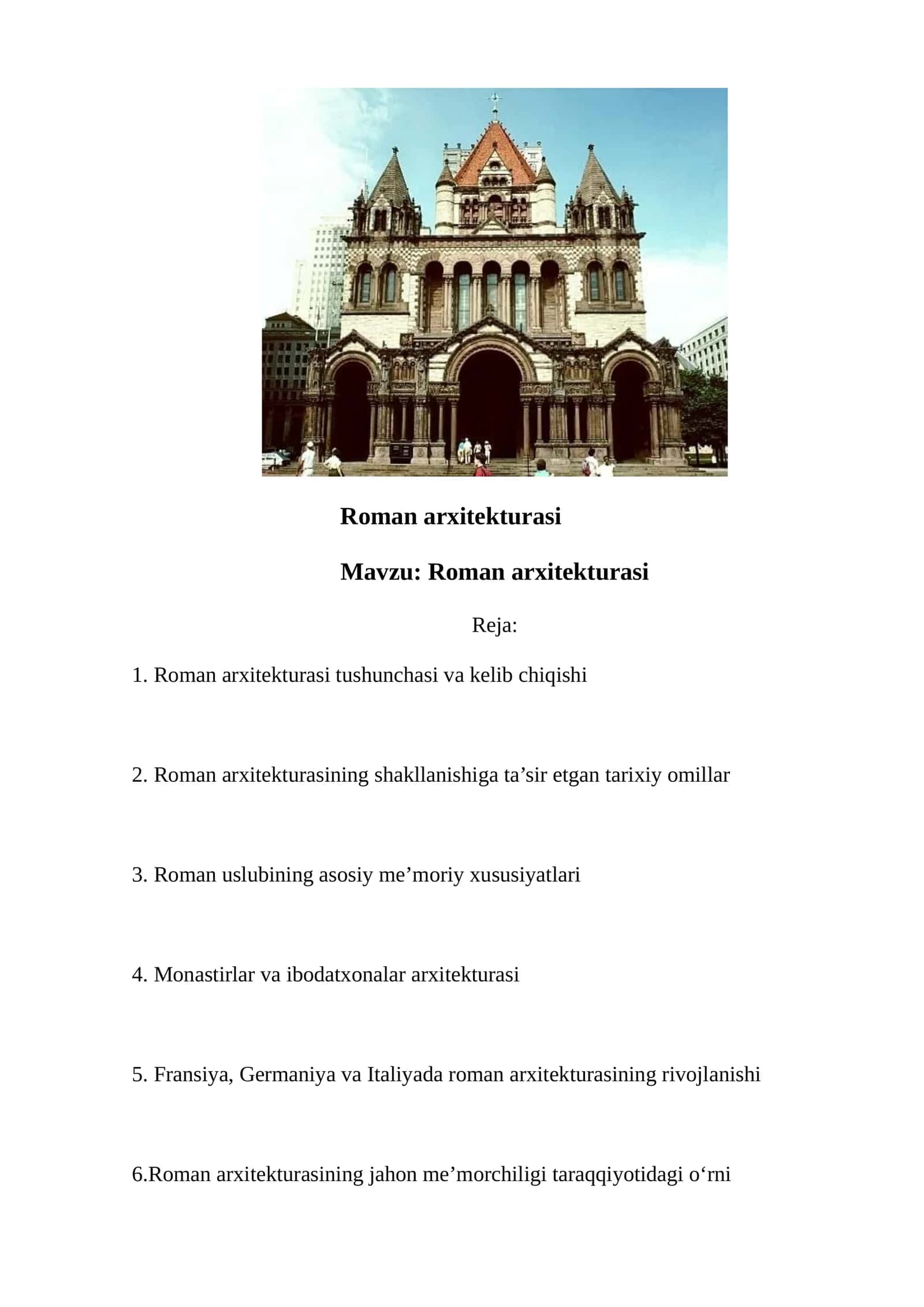 Roman arxitekturasi 1