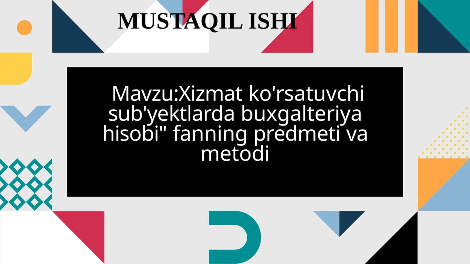 Fanning predmeti va metodi 1