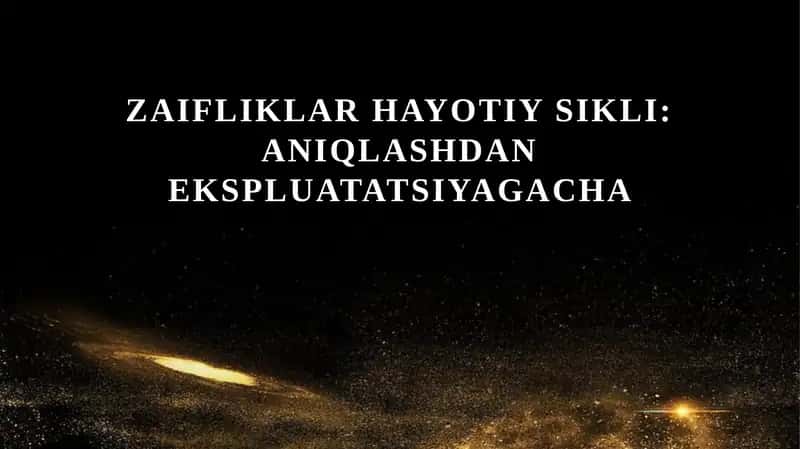 Zaifliklar hayotiy sikli aniqlashdan ekspluatatsiyagacha 1