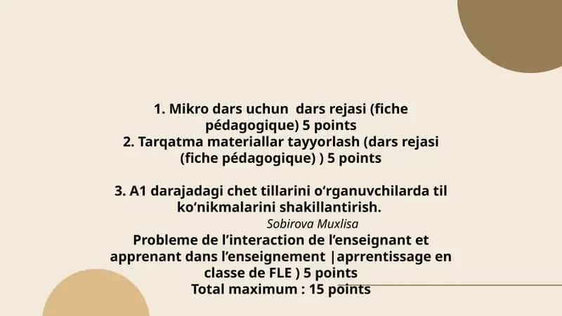 Mikro dars uchun dars rejasi (fiche pédagogique) 1