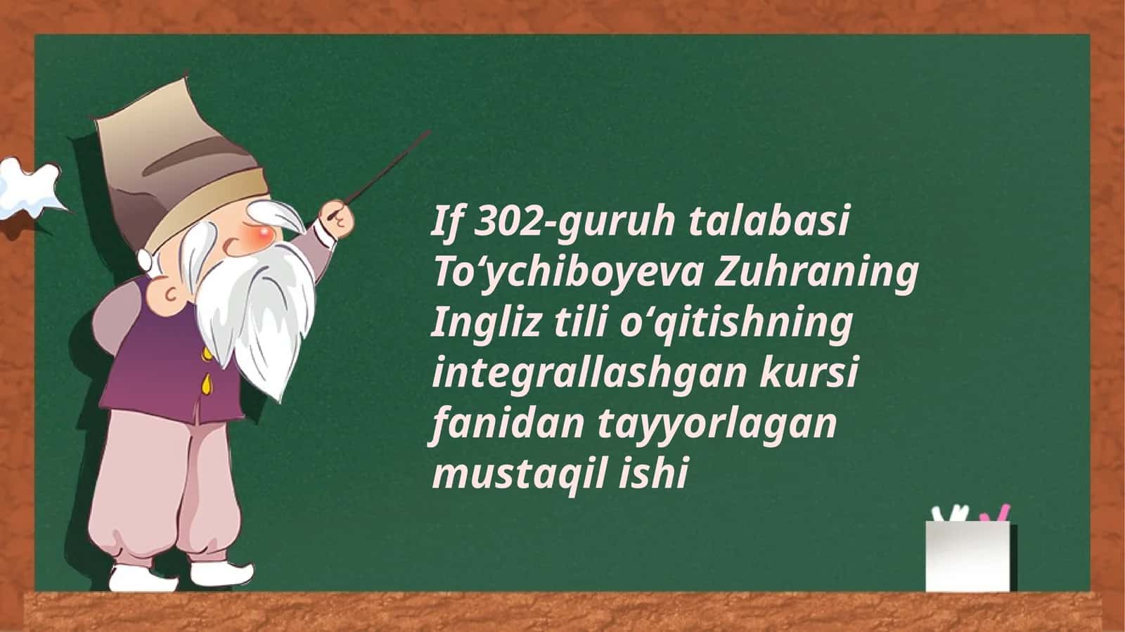 Ingliz tili oʻqitishning integrallashgan kursi 1