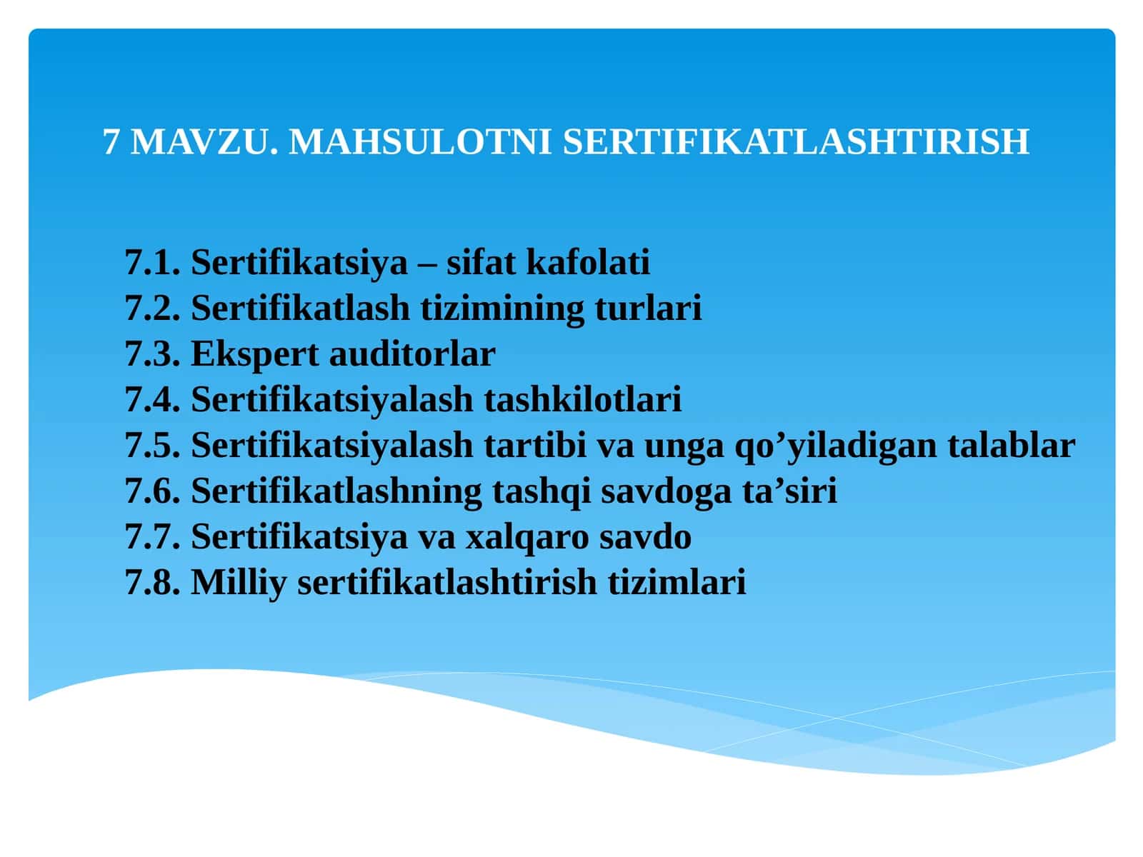 MAHSULOTNI SERTIFIKATLASHTIRISH 1