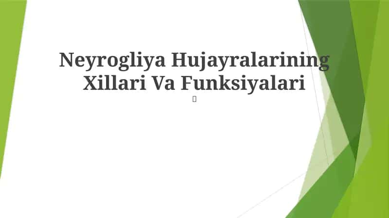 Neyrogliya Hujayralarining Xillari Va Funksiyalari 1