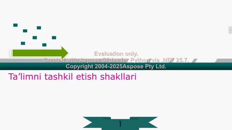 Ta’limni tashkil etish shakllari 1