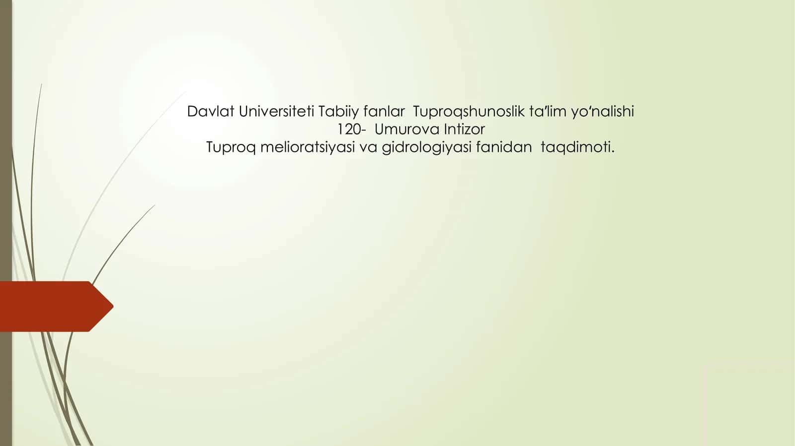 Oroldengizini hududi to'proqlarning ekologik vameliorativ holati 1