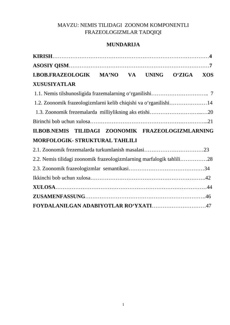 NEMIS TILIDAGI ZOONOM KOMPONENTLI FRAZEOLOGIZMLAR TADQIQI 1