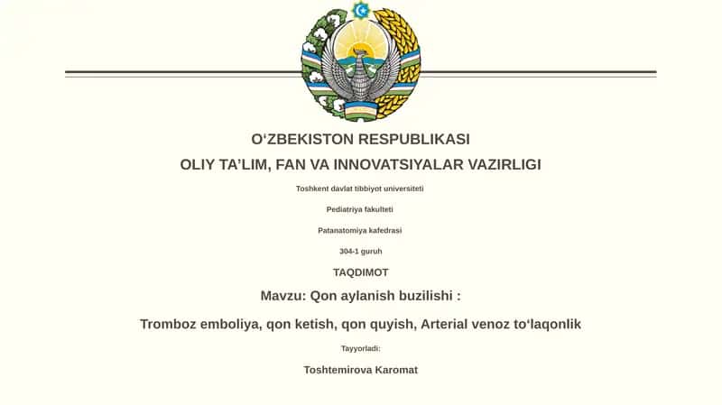 Qon aylanish buzilishi 1