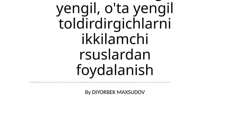 Og'ir to'ldiruvchilar 1