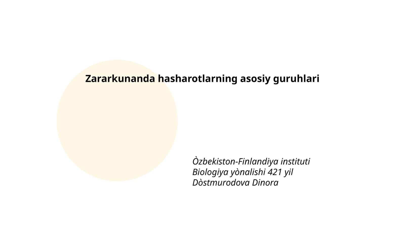 Zararkunanda hasharotlarning asosiy guruhlari 1
