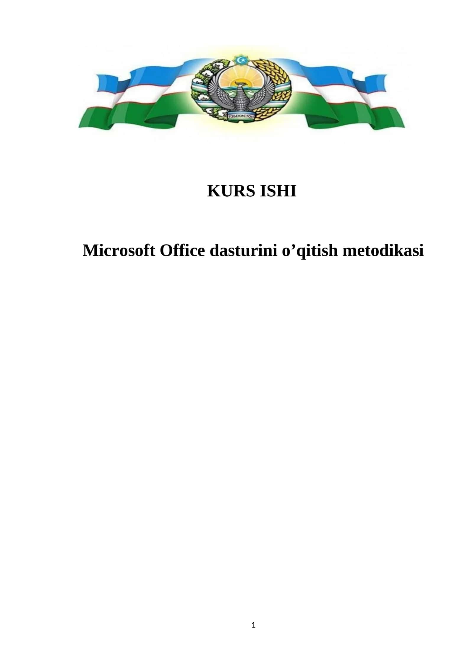 Microsoft Office dasturini o’qitish metodikasi 1