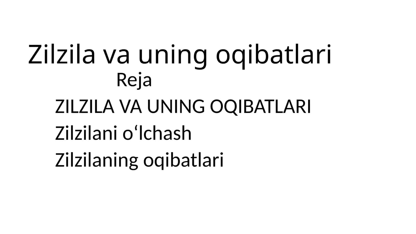 Zilzila va uning oqibatlari 1